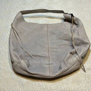Rebecca Minkoff Pebbled Leather Hobo Bag With Zipper & Magnetic Closure Taupe